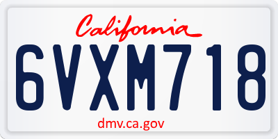 CA license plate 6VXM718