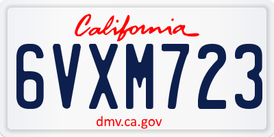 CA license plate 6VXM723