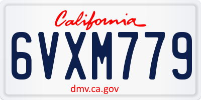 CA license plate 6VXM779