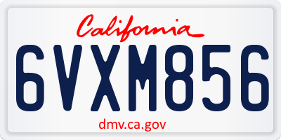 CA license plate 6VXM856