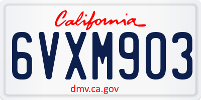 CA license plate 6VXM903