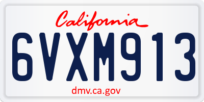 CA license plate 6VXM913