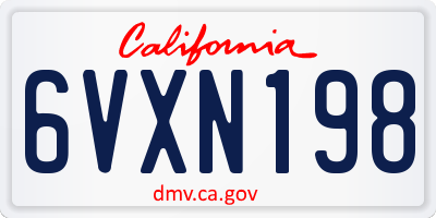 CA license plate 6VXN198