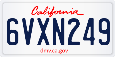 CA license plate 6VXN249