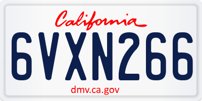 CA license plate 6VXN266
