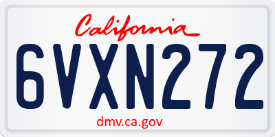 CA license plate 6VXN272