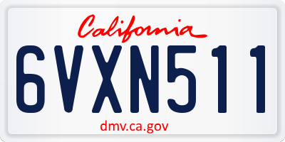 CA license plate 6VXN511