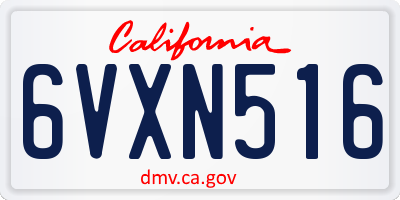 CA license plate 6VXN516