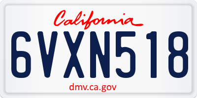 CA license plate 6VXN518