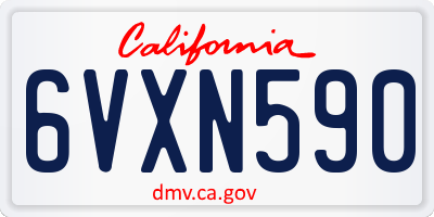 CA license plate 6VXN590
