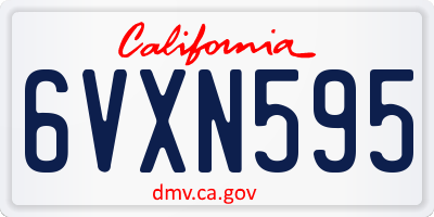 CA license plate 6VXN595