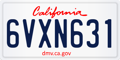 CA license plate 6VXN631