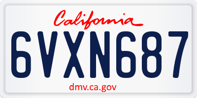 CA license plate 6VXN687