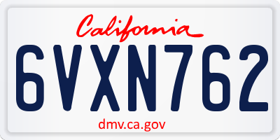 CA license plate 6VXN762