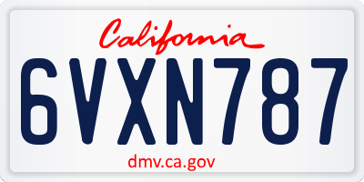CA license plate 6VXN787