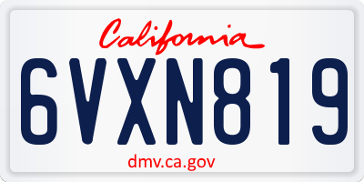 CA license plate 6VXN819