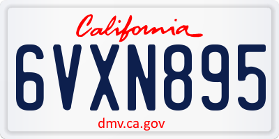 CA license plate 6VXN895