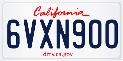 CA license plate 6VXN900