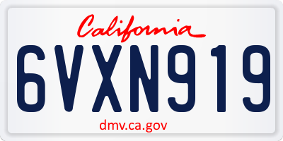 CA license plate 6VXN919