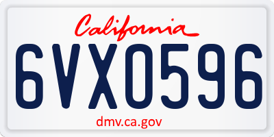 CA license plate 6VXO596