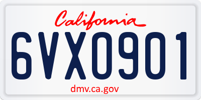 CA license plate 6VXO901