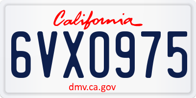 CA license plate 6VXO975