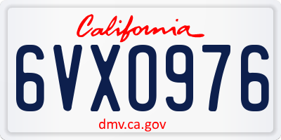 CA license plate 6VXO976