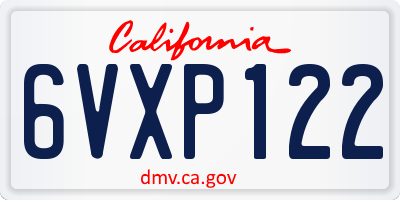 CA license plate 6VXP122