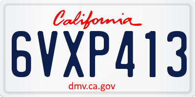 CA license plate 6VXP413