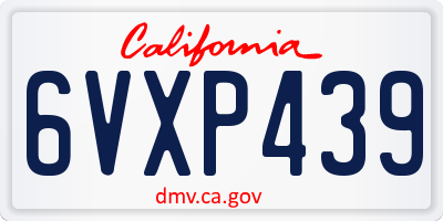 CA license plate 6VXP439
