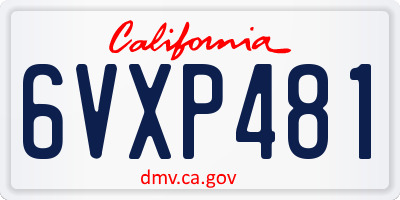CA license plate 6VXP481