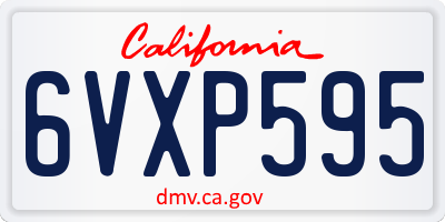 CA license plate 6VXP595