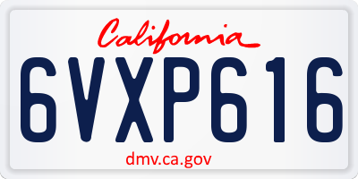 CA license plate 6VXP616