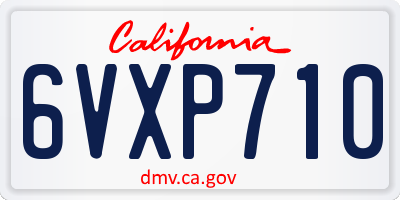 CA license plate 6VXP710