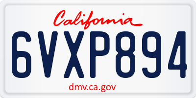 CA license plate 6VXP894