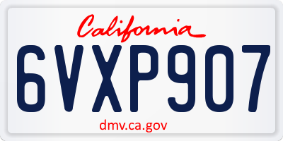 CA license plate 6VXP907