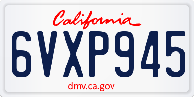 CA license plate 6VXP945