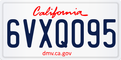 CA license plate 6VXQ095