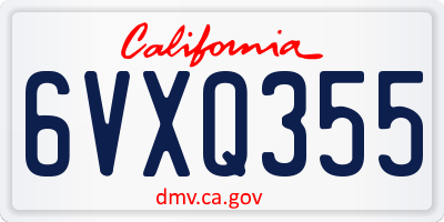 CA license plate 6VXQ355