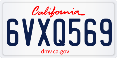 CA license plate 6VXQ569
