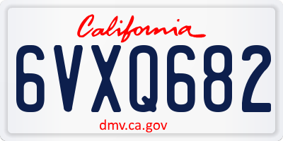 CA license plate 6VXQ682
