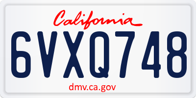 CA license plate 6VXQ748