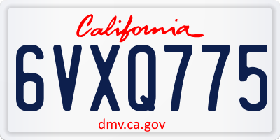 CA license plate 6VXQ775