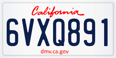 CA license plate 6VXQ891