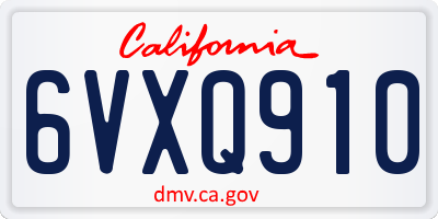 CA license plate 6VXQ910