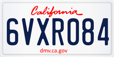 CA license plate 6VXR084