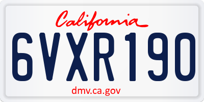 CA license plate 6VXR190