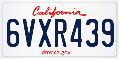 CA license plate 6VXR439