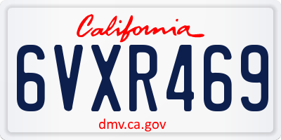 CA license plate 6VXR469