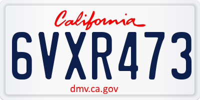 CA license plate 6VXR473
